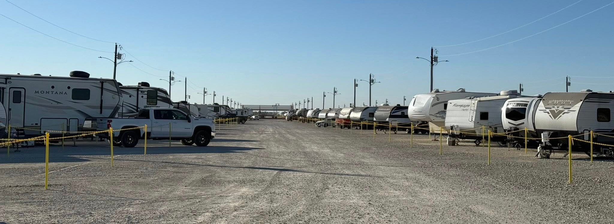 row of RVs